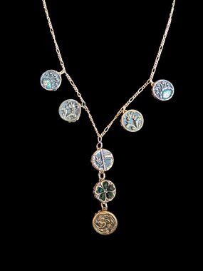 14K 1/20 Gold Filled Antique Victorian Y Chain 18" Long Necklace